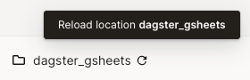 a screenshot of Dagsters Reload location function